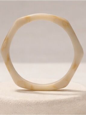 Anthropologie Resin Bangle Bracelet Neutral Marble Stackable Chic